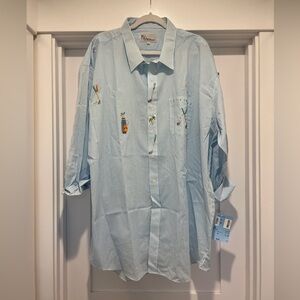 MiliDesigns shirt, NWT size 3X, embroidered designs, golf pattern